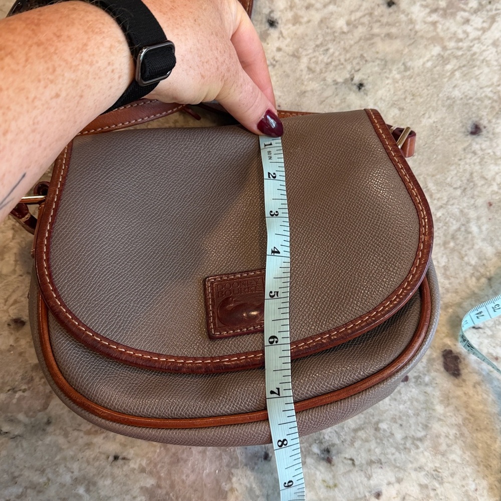 Dooney & Bourke Taupe and Brown Crossbody Saddle Bag - Picture 9 of 9